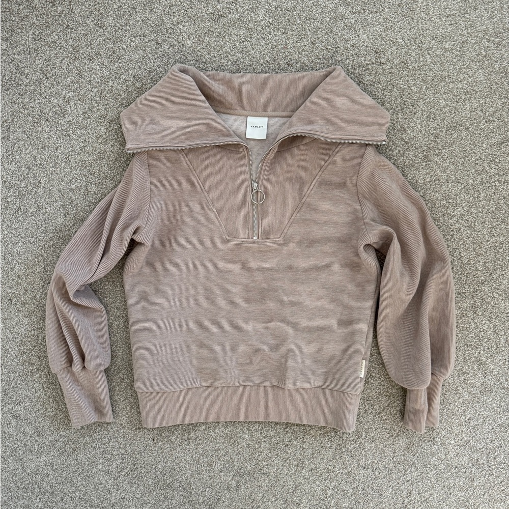 Varley Taupe Marl Half-Zip Turtleneck Sweater - Picture 6 of 6